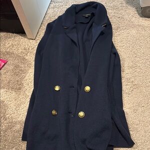 J crew Navy Double-Breasted Coat with Gold Buttons